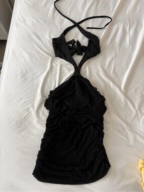 Black Halter Cutout Women’s Dress